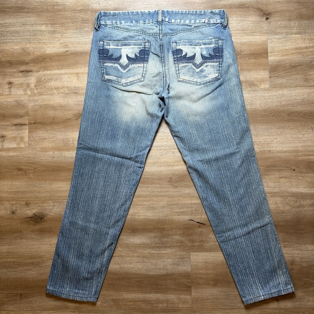 Diesel 796 Reslim Jeans Men 34x30 Slim Tapered Retro Wash Embroidered Italy Y2K